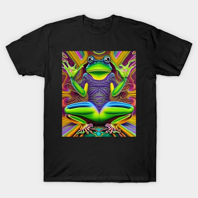 Frogger Spirit Animal (12) - Trippy Psychedelic Frog T-Shirt by TheThirdEye